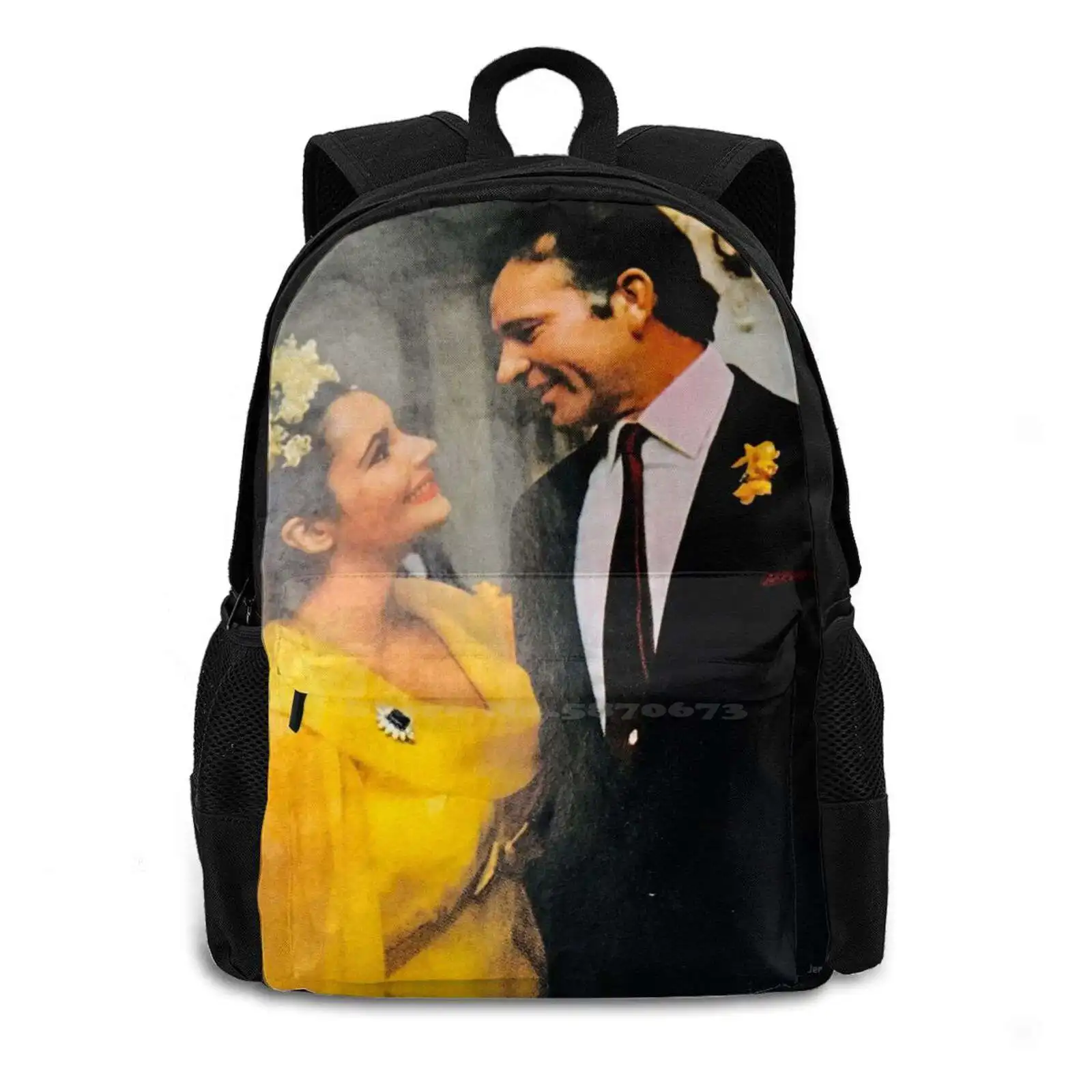 Miss Elizabeth Taylor And Mr. Richard Burton Get Married Teen College Student Backpack Laptop Travel Bags Elizabeth Taylor