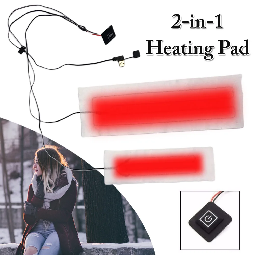 USB Heating Pad Charged Warm Paste Pads Clothes Waterproof Safe Portable Adjustable Electric Warmer Heating Pad For Vest Jacket