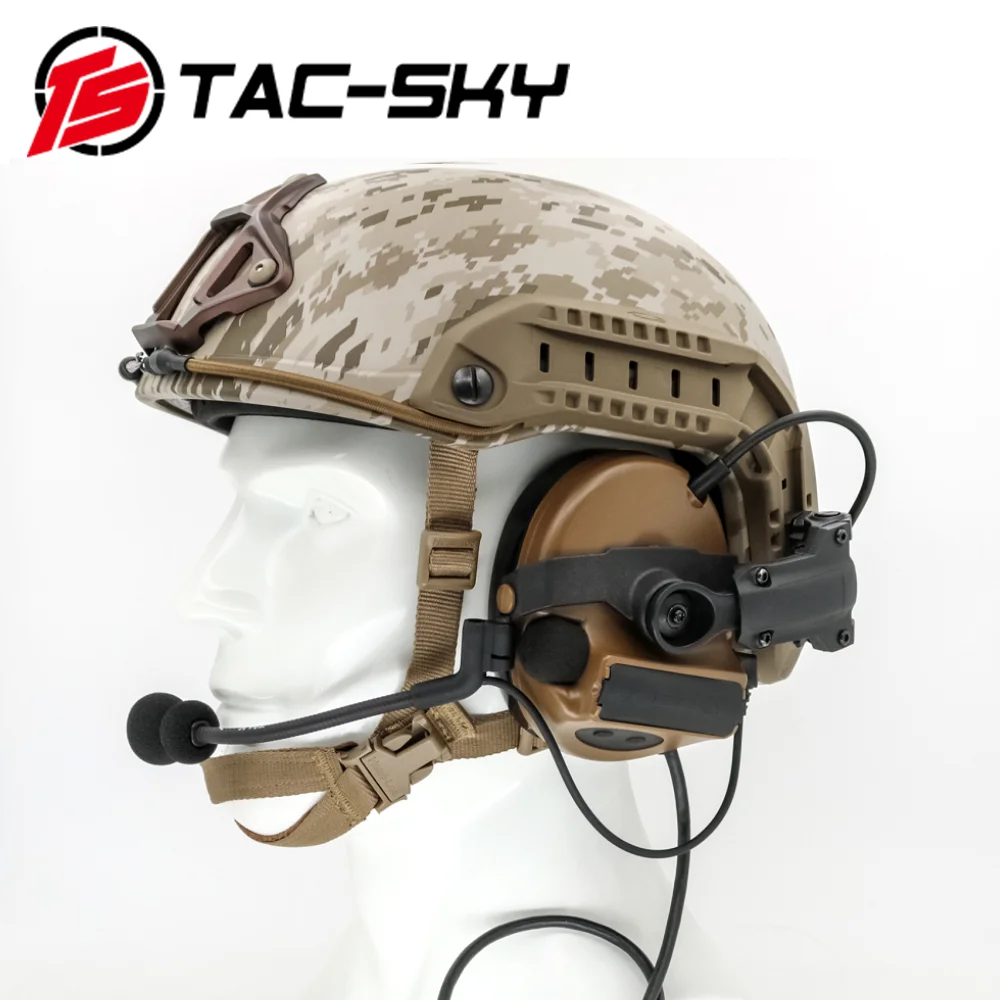 TAC SKY COMTA Taktisches Headset COMTA II Helmhalterung Rauschunterdrückung Pickup Schieß-Headset PTT-Adapter Walkie-Talkie-Headset