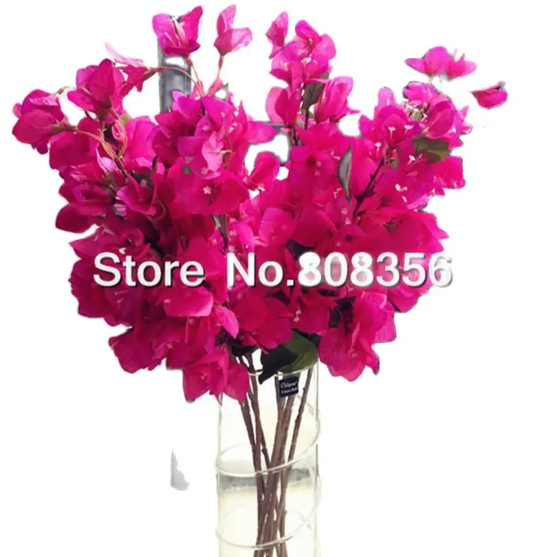 6pcs Silk Bougainvillea Tree Branches Artificial Hot pink color Fake bougainvillea spectabilis willd Flower 31.5