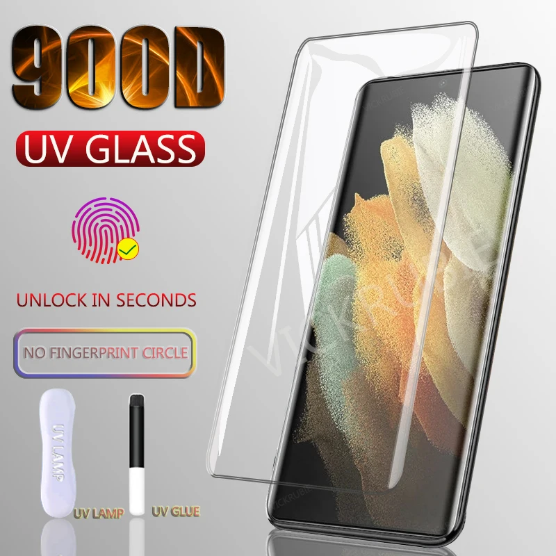 900D UV Tempered Glass For Samsung Galaxy Note 20 Ultra S21 FE S23 S22 Plus Screen Protector On S20 Plus S 9 10 E Note 9 10 Film