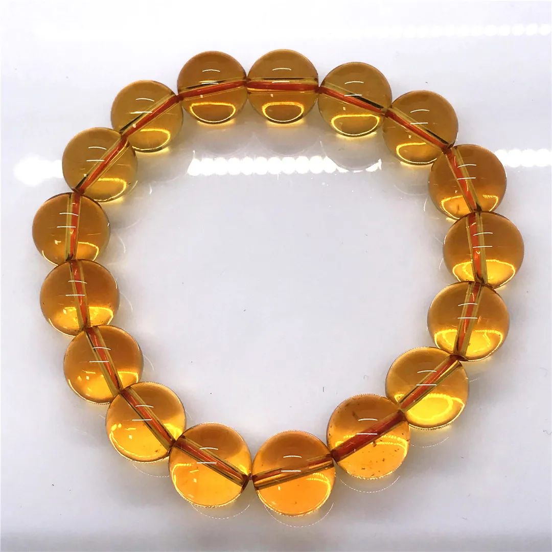 

12mm Natural Yellow Citrine Crystal Bracelet For Women Lady Men Healing Wealth Gift Round Quartz Beads Strands Jewelry AAAAA