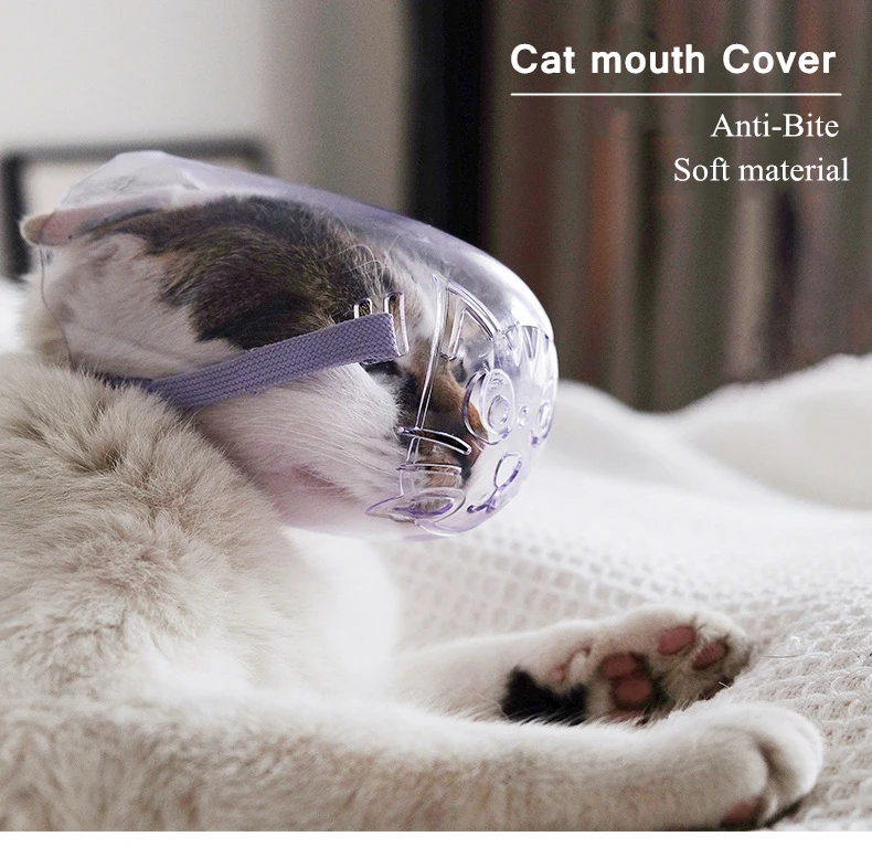 Breathable Cat Muzzle Anti-bite Grooming Mask Adjustable Pet Kitten Mouth Mask Cover For Bathing Cleaning Supplie