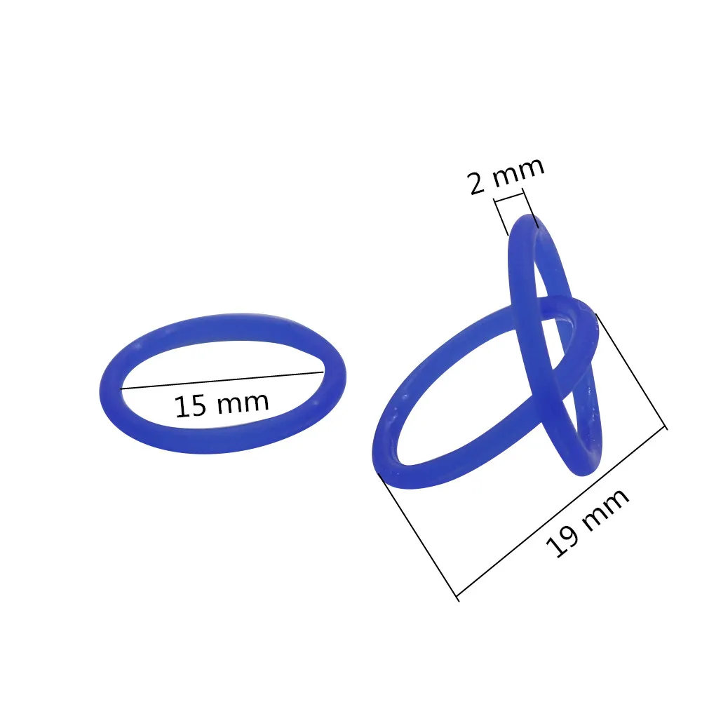 Anneau d'étanchéité en silicone pour banc, joint en forme de O, convertisseur d'huile, rondelle étanche, diamètre intérieur 15mm, diamètre extérieur 19mm, 50 pièces