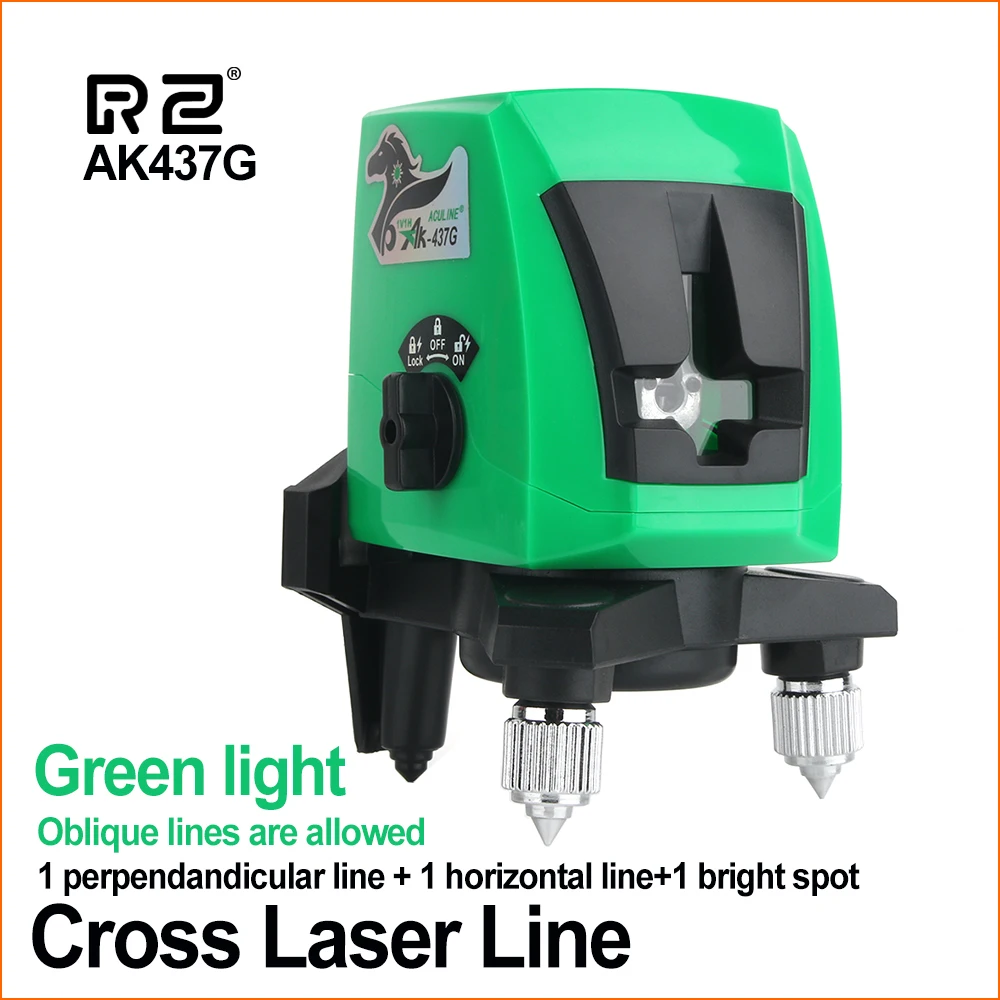 

DZYTEK Laser Levels 360 Green Light Self Leveling Horizontal Vertical Rotary Mini 2 Line Lasers Bracket 3D Tripod Laser Level