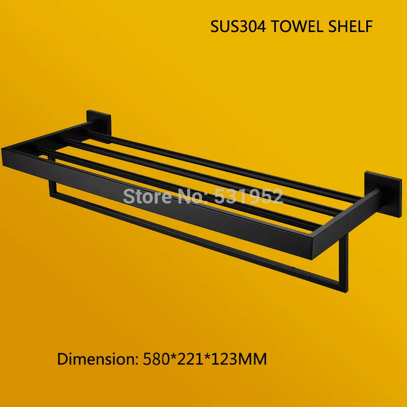 Imagem -03 - Suporte de Parede para Toalhas Prateleiras Duplas para Banheiro de Aço Inoxidável 304 Acessórios para Banheiro