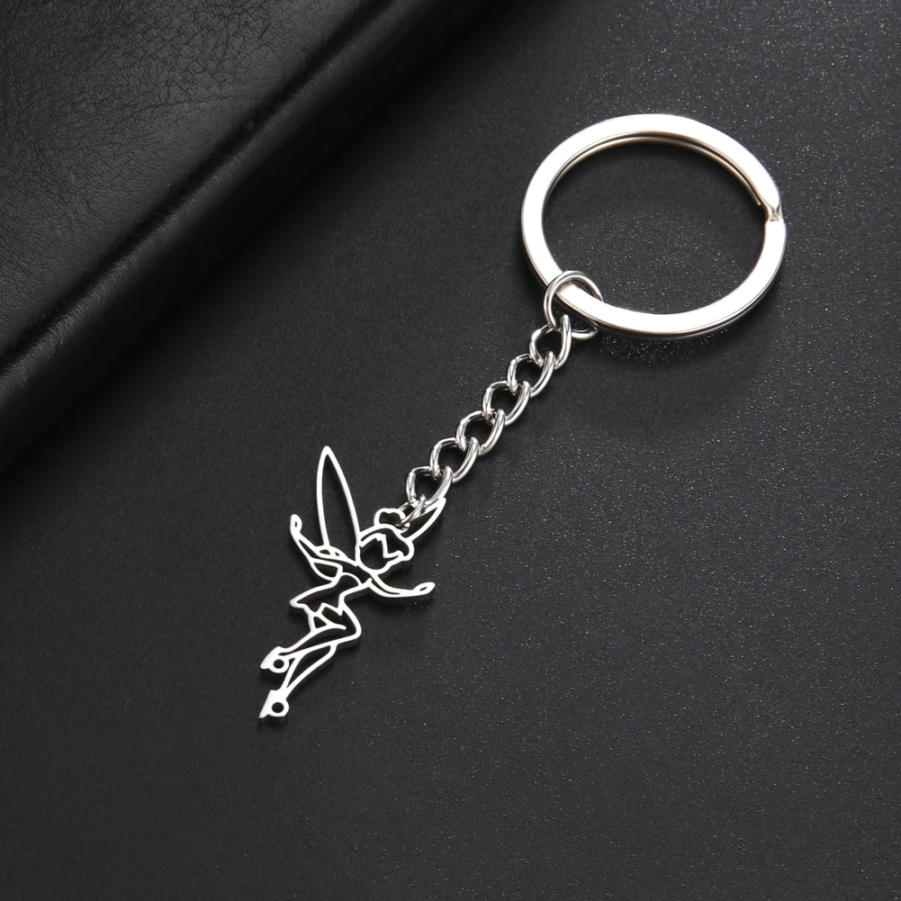 Unift Cat Broom Moon Witch Keychain Witchcraft Stainless Steel Car Key Chain Magical Supernatural Jewelry for Women Men Gift