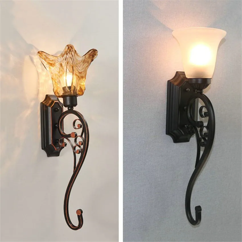 American Artistic Vintage Wall Lamp For Living Room Home Lighting Glass LED Wall Sconces Arandela Lamparas De Pared