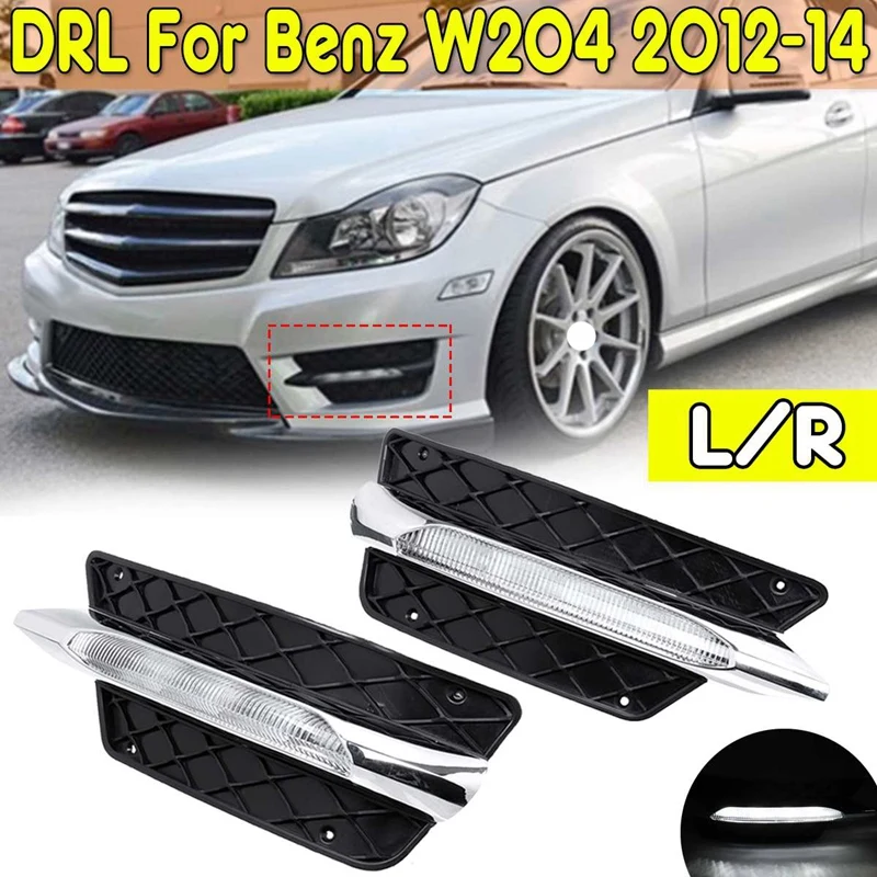 

Front Bumper Grill Molding Led Fog Light Daytime Running Light Fog Lamp for Mercedes Benz W204 C-Class 2012-2014 Drl 2048851453