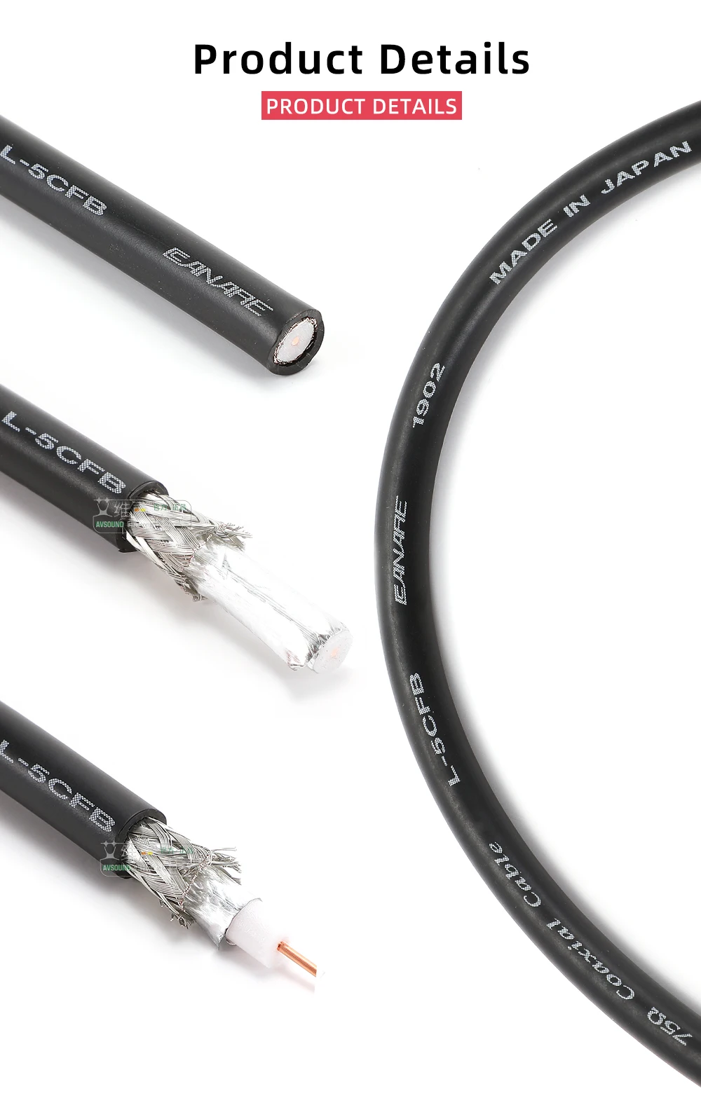 Canare L-3CFB L-4CFB L-4CFB + L-5CFB LV-61S L-5DFB Broadcast HD-SDI digitales 50 Ohm 75 Ohm HD-Koaxial-Videokabel – Detail 15