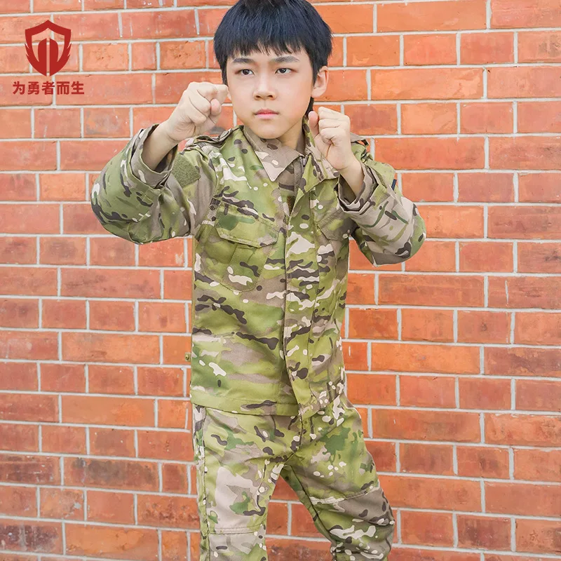 Kids Adult Military Tactical Training Uniform Set Children Jungle Camouflage Top Pants Men Special Forces Combat Outdoor Costume