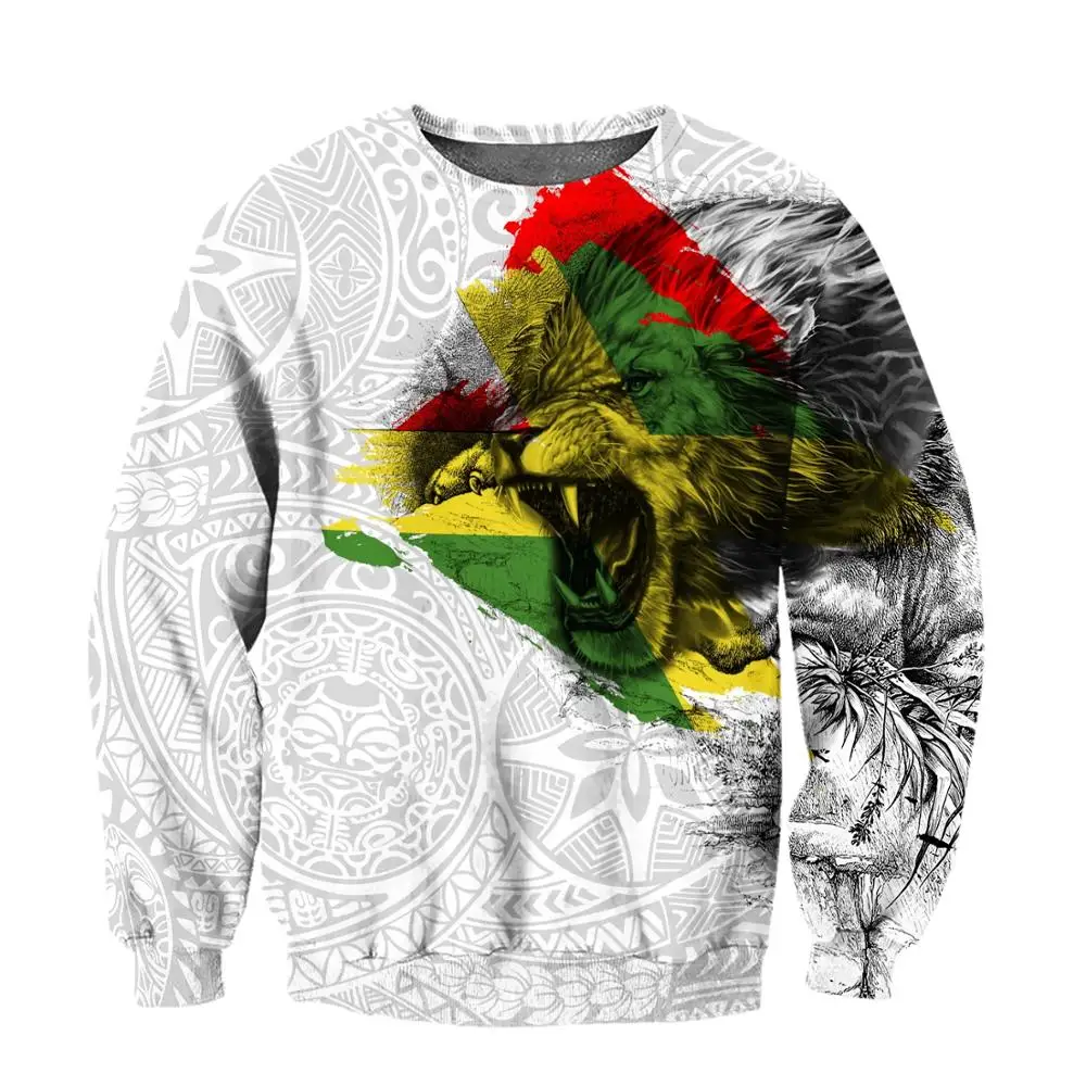 Jamaica lion roar 3D All Over Printed Mens hoodies Harajuku Streetwear Fashion Hoodie Unisex Jacket Tracksuits Drop shipping