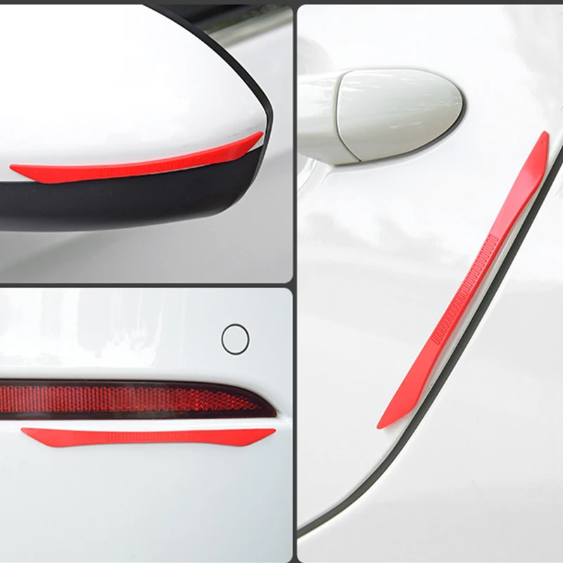 Car Door Guard Edge Protector Anti-collision Strip Auto Rearview Mirror Protection Sticker Front Rear Bumper Rubber White Black