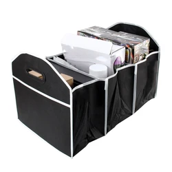 Car Multi-Pocket Trunk Organizer Large Capacity Folding Storage Bag Trunk Stowing and Tidying Trunk Organizer Car Stuff