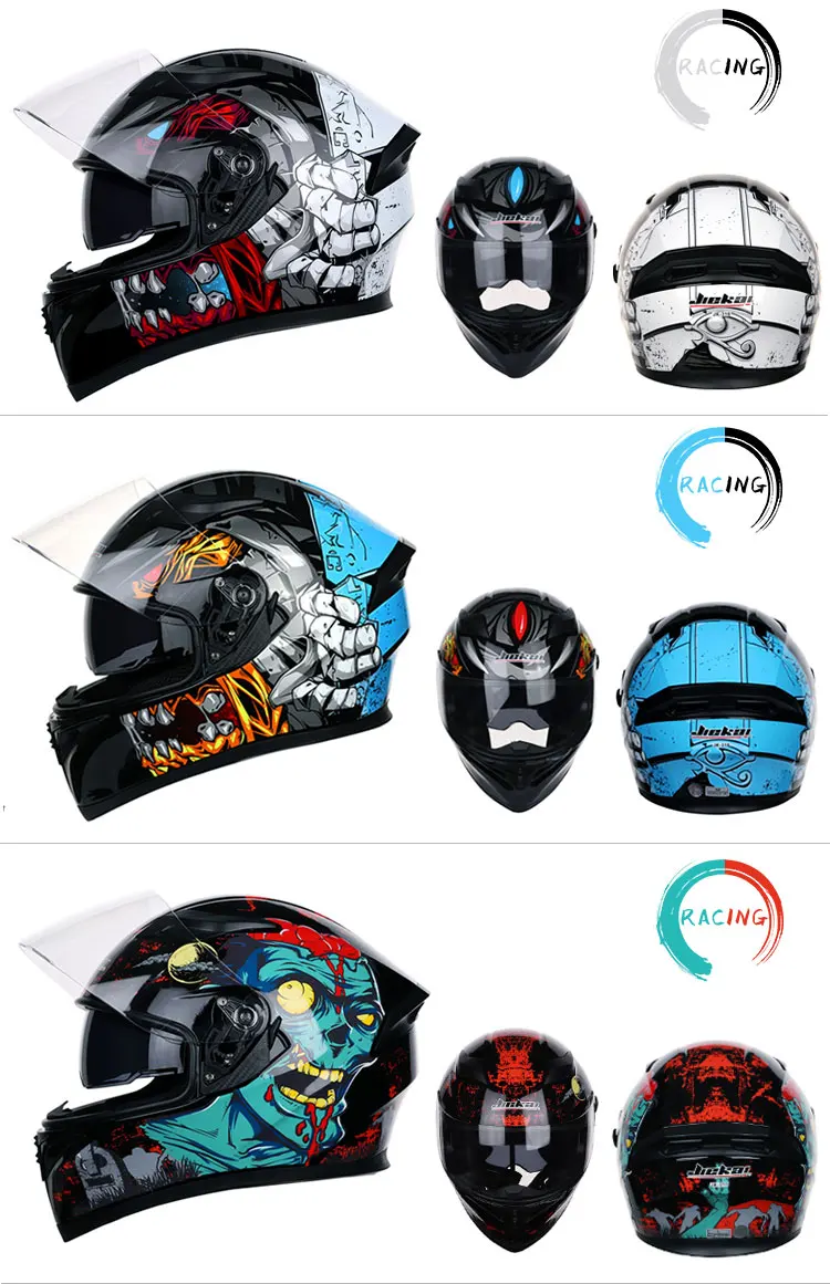 JIEKAI Four Seans Full Face Classic Motorcycle Go kart helmet MTB ATV Motorbike headguard casque casco capacete