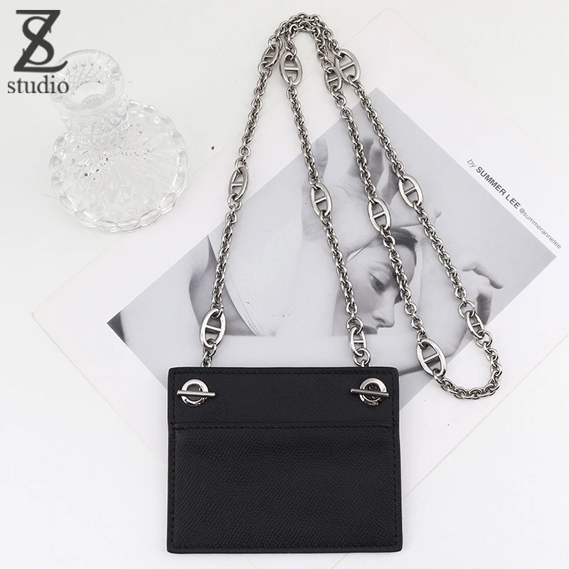 Insert  for  Luxury  Mini  Herbag Wallet  Retrofit  Cowhide Liner  Copper  Chain for  Transform Card Bag Chain