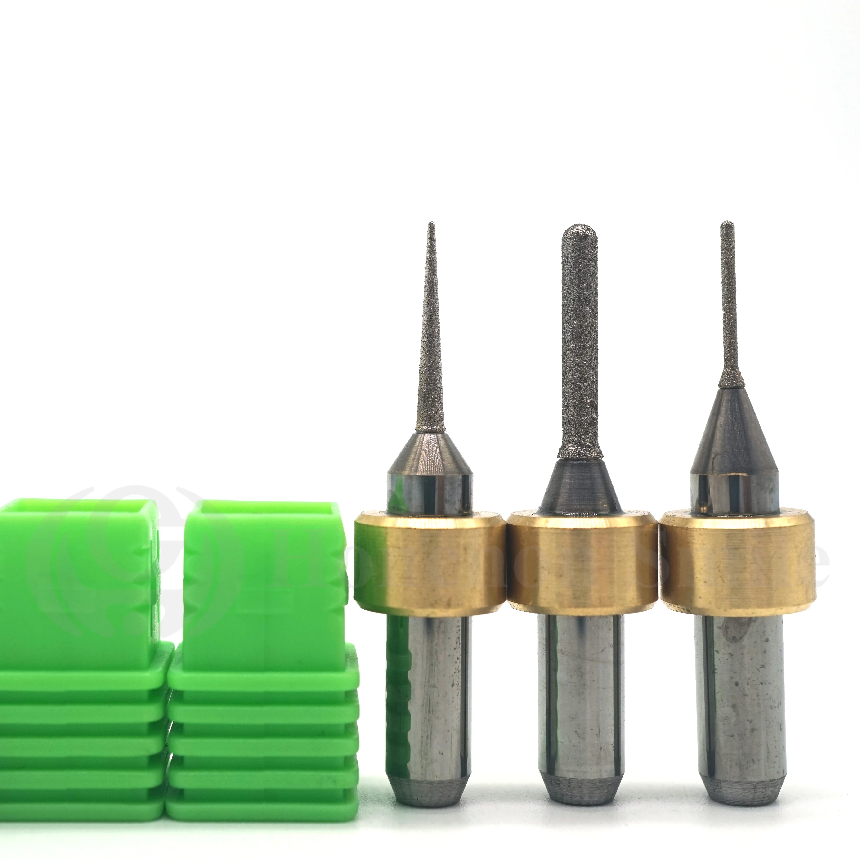 5pcs Imes Icore Compatible Milling Burs for Emax / Disilicate Lithium / Glass Ceramic Block, Shaft 6mm, Sizes 2.5/1.0/0.6mm