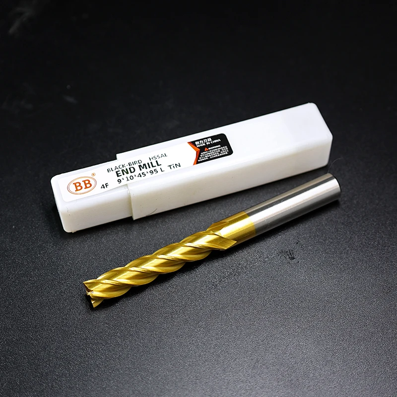 BB TiN Coating End Mills HSS ISO Imperial Inch Diameter Metal Cutter Router Bit High Speed Steel 1-25mm 4 Flutes 3.175 1/8