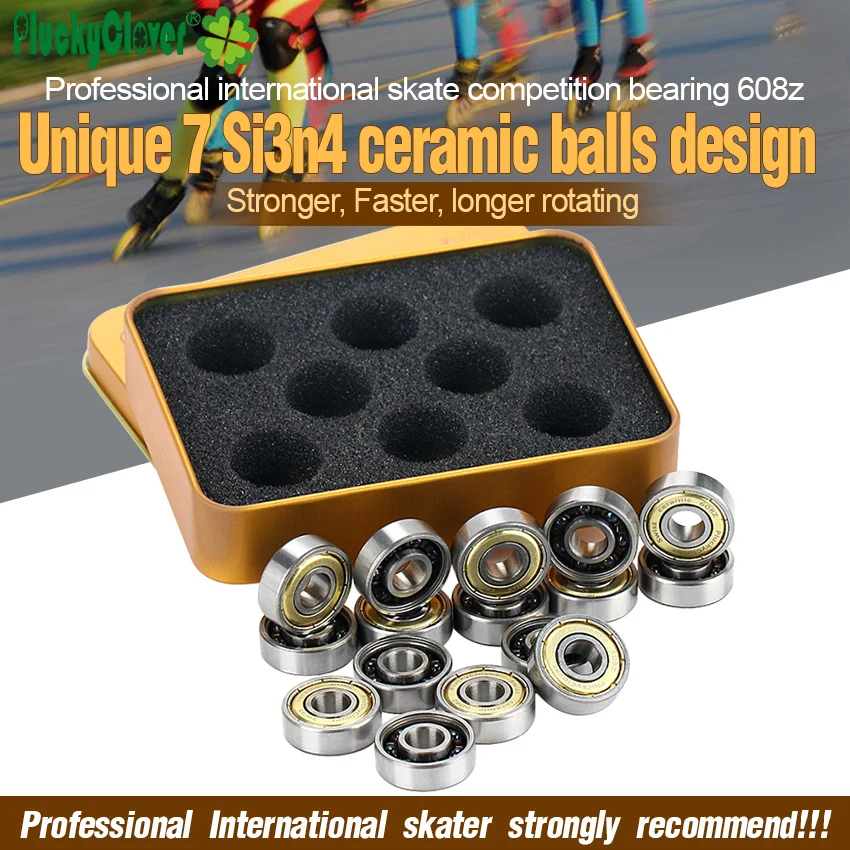 PluckyClover Abec11 608 Ceramiczne łożysko kulkowe Wrotki Inline Speed Skating Inline Skate buty 7 kulek Ceramiczne łożysko do łyżwy