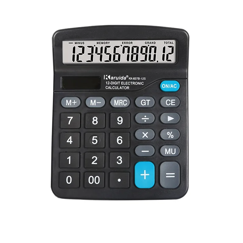 New large screen solar calculator 12 digit arithmetic student financial office stationery computer