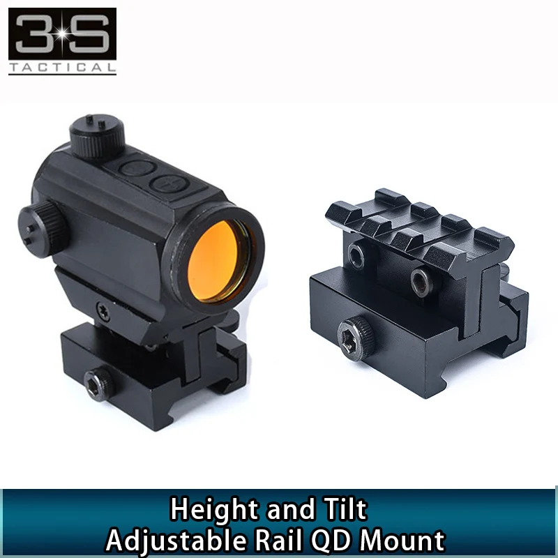 

3 slot Height and Tilt Adjustable Rail QD Mount For Scope Accessory For Extra 20mm Picatinny