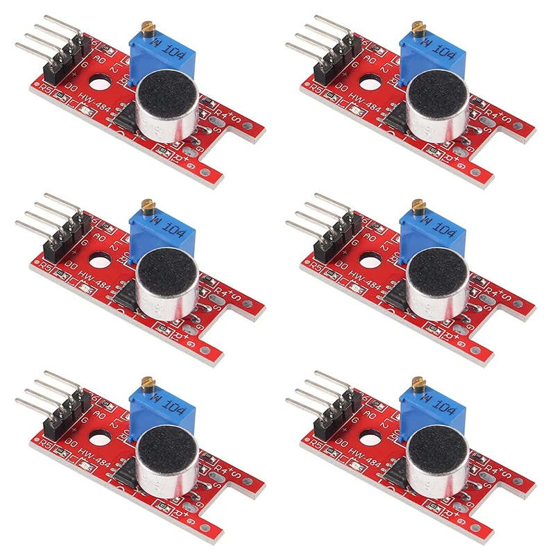 

6pcs KY-037 4pin Voice Sound Detection Sensor Module Microphone Transmitter Smart Robot Car for arduino DIY Kit