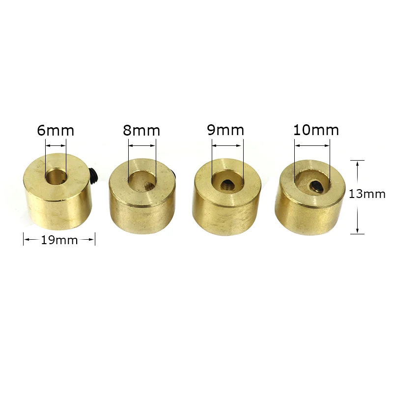 เจาะไม้ทองเหลืองความลึก Stop Collars ตำแหน่งแหวนเจาะ Limiter Locator 6/8/9/10 มม. ความลึกคอนโทรลเลอร์ Hex ประแจ