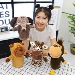 Original 25cm hand puppet soft plush toys cute elephant lion monkey animal stuffed puppet pretend story dolls gift for children