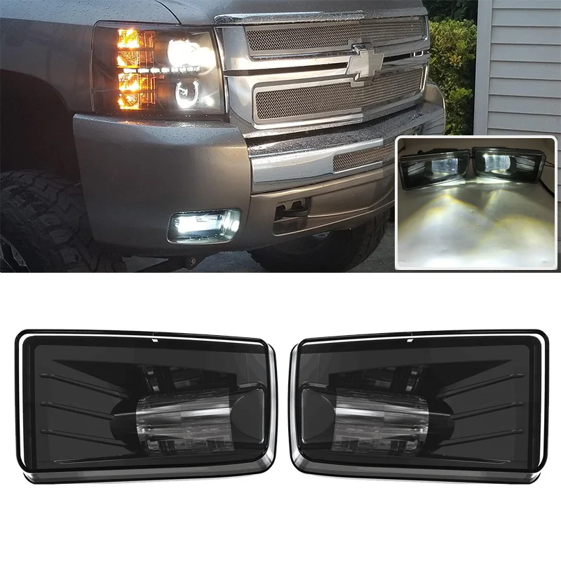 

LED Front Bumper Fog Lights Projector Driving Lights For Chevy Avalanche Silverado Suburban 2007-2014 For Yukon 2015-2016