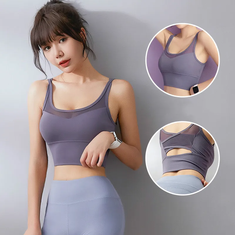 

Women Sport Bras Yoga Shirt Fitness Running Vest Underwear Padded Bra Crop Sport Top Underwear Wireless Push Up Brassiere