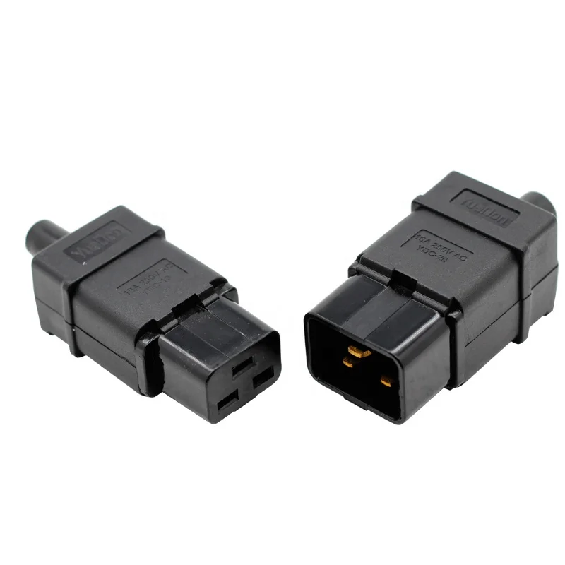 Connectors AC 250V 16A IEC 320 C19 C20 Male Female Plug Power Cable Extension Panel Power Inlet Sockets