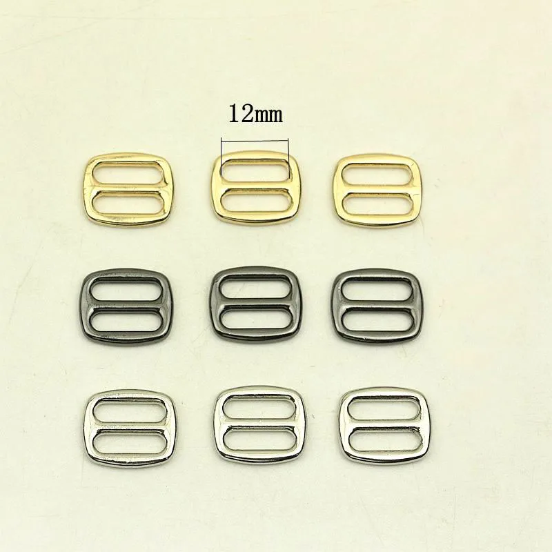 30pcs 12mm Metal Slider Buckles DIY Bags Strap Bar Adjustable Buckle Dog Collar Belt Sewing Bag Parts Hardware Accessories