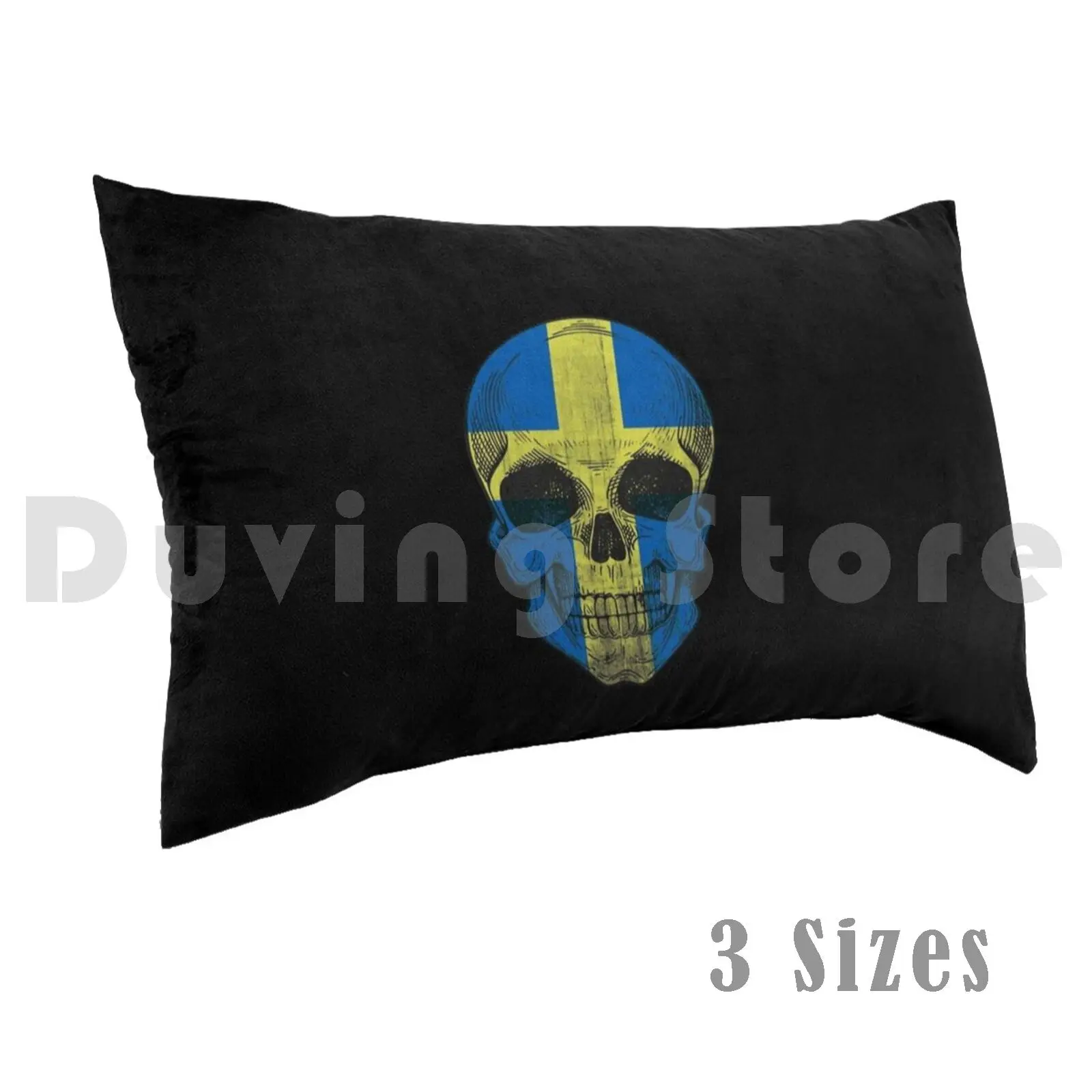 Pillow case Swedish Skull 3072 Swedish Skull Sweden Swedish Idea Country Sweden Flag Skull