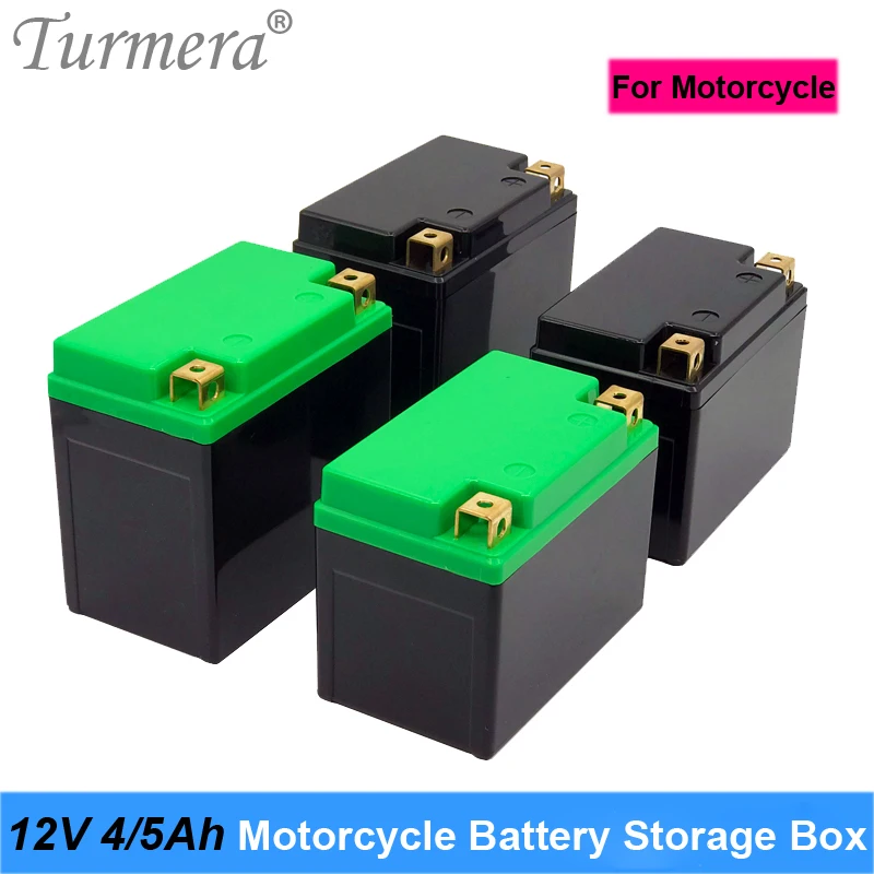 Turmera 12V 4Ah 5Ah 6Ah 7Ah Motorcycle Storage Battery Box Can Hold 10Piece 18650 Li-ion Battery or 5Piece 32700 Lifepo4 Battery