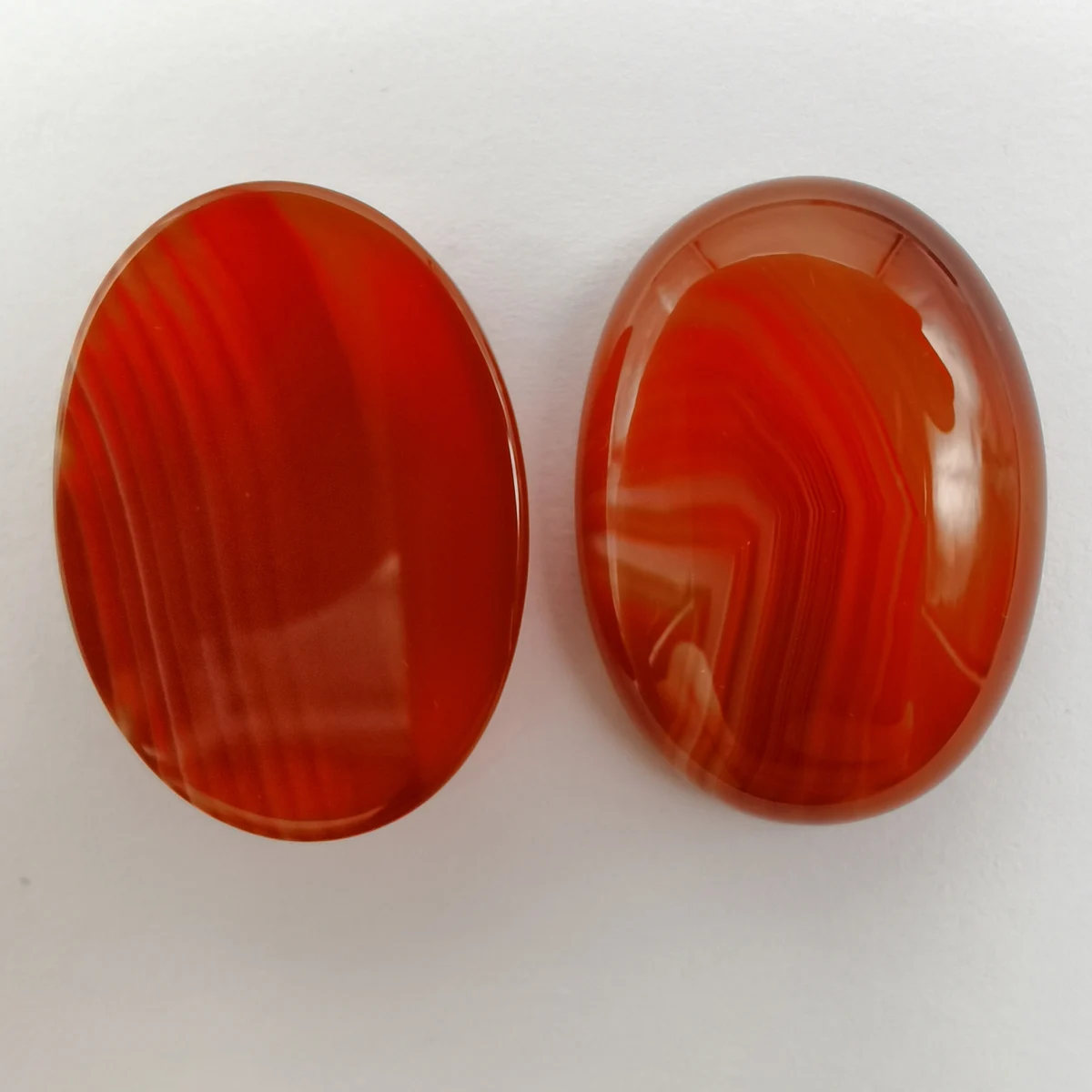 30X22Mm Rode Aderen Agaat Steen Kraal Ovale Cabochon Cabine Edelsteen Sieraden Maken (2 Stks/partij) H266