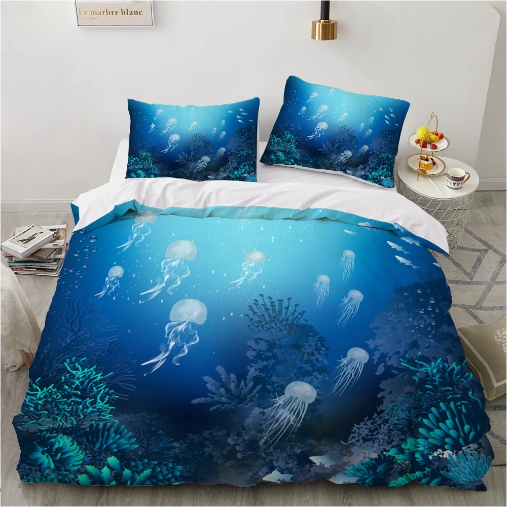 3D Bedding Set Ocean Bedlinen Single Twin Full Queen King Duvet Cover Pillowcase Cartoon Boy Kid Teen Girl Bedclothes Children