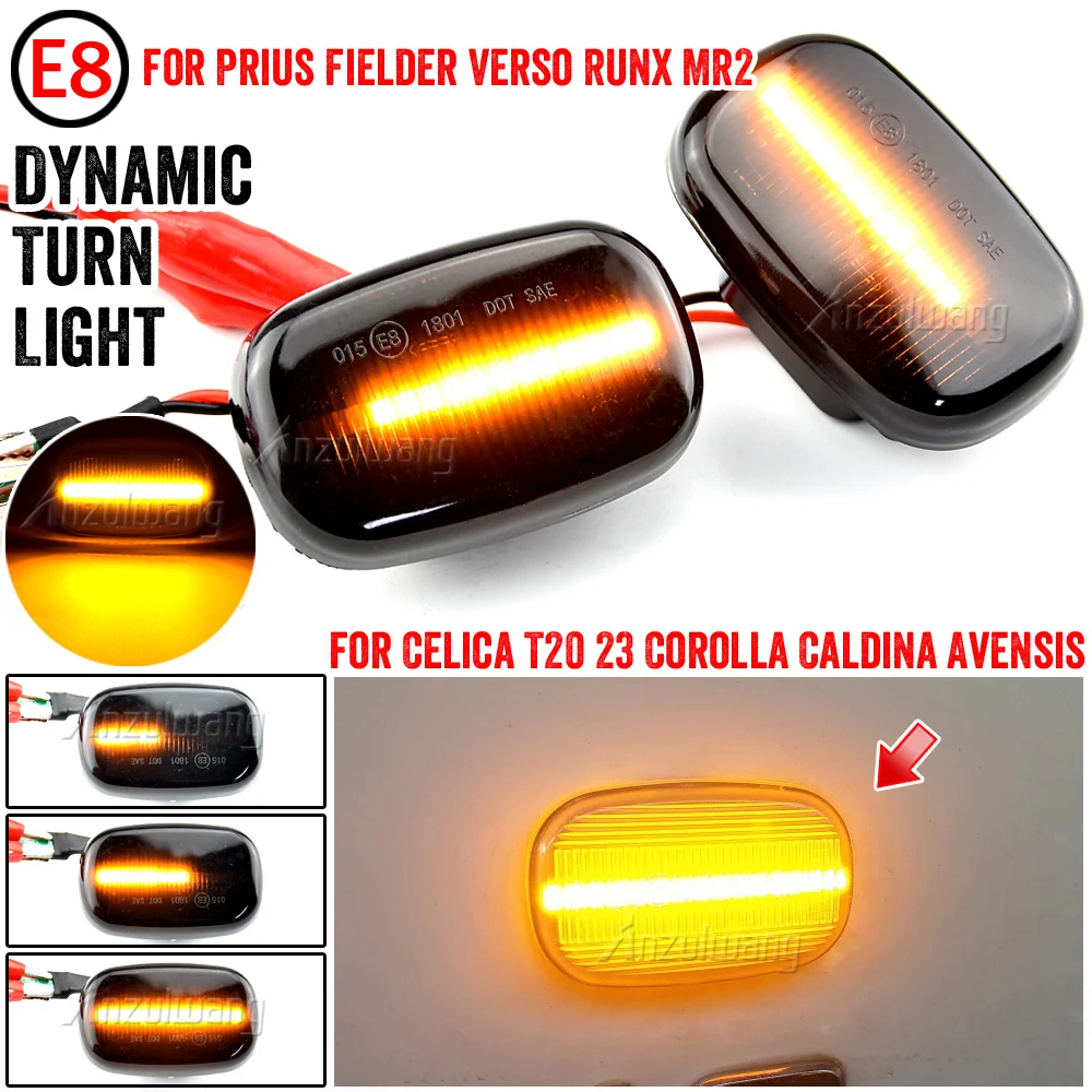 

For Toyota Celica T20 23 Corolla Caldina Avensis Starlet Prius Fielder Verso Runx MR2 Led Dynamic Side Marker Turn Signal Lights