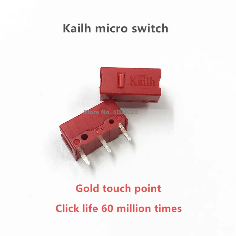 5Pcs Kailh GM Button Switch Gold touch point 60 million click mouse Micro Switch button suitable for gaming Mouse RAZER Logitech