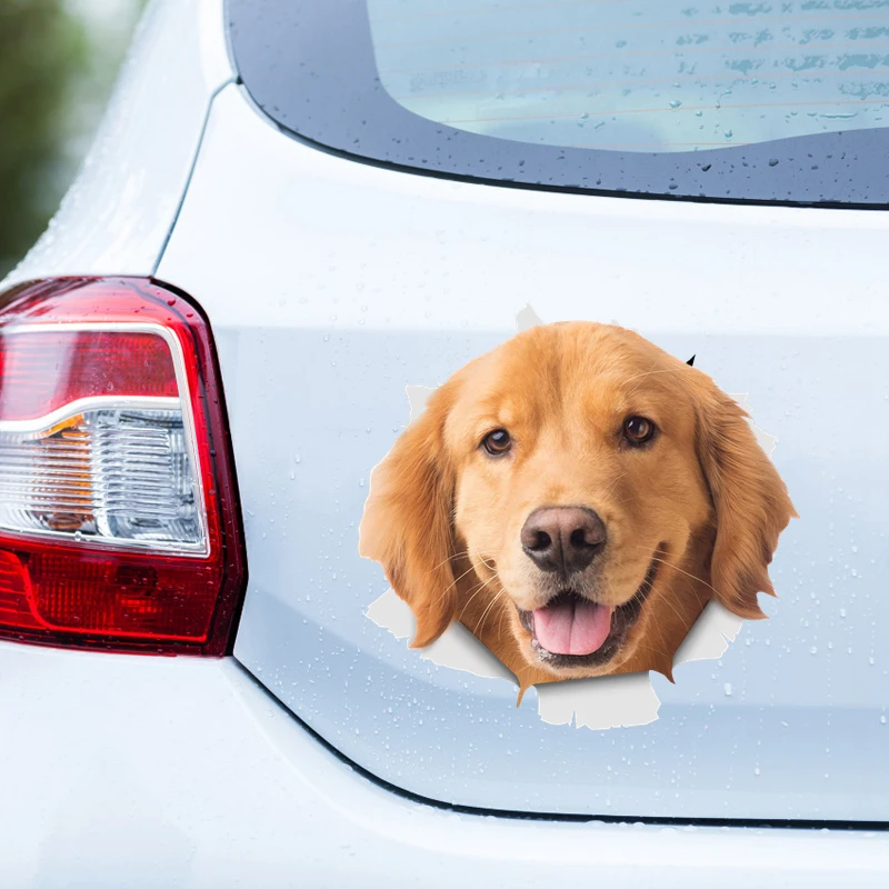 32706 # GLÜCKLICH GOLDENE RETRIEVER 13 Cm/17 Cm Self-adhesive Aufkleber Auto Aufkleber Wasserdicht Auto Dekore auf stoßstange Hinten Fenster Laptop