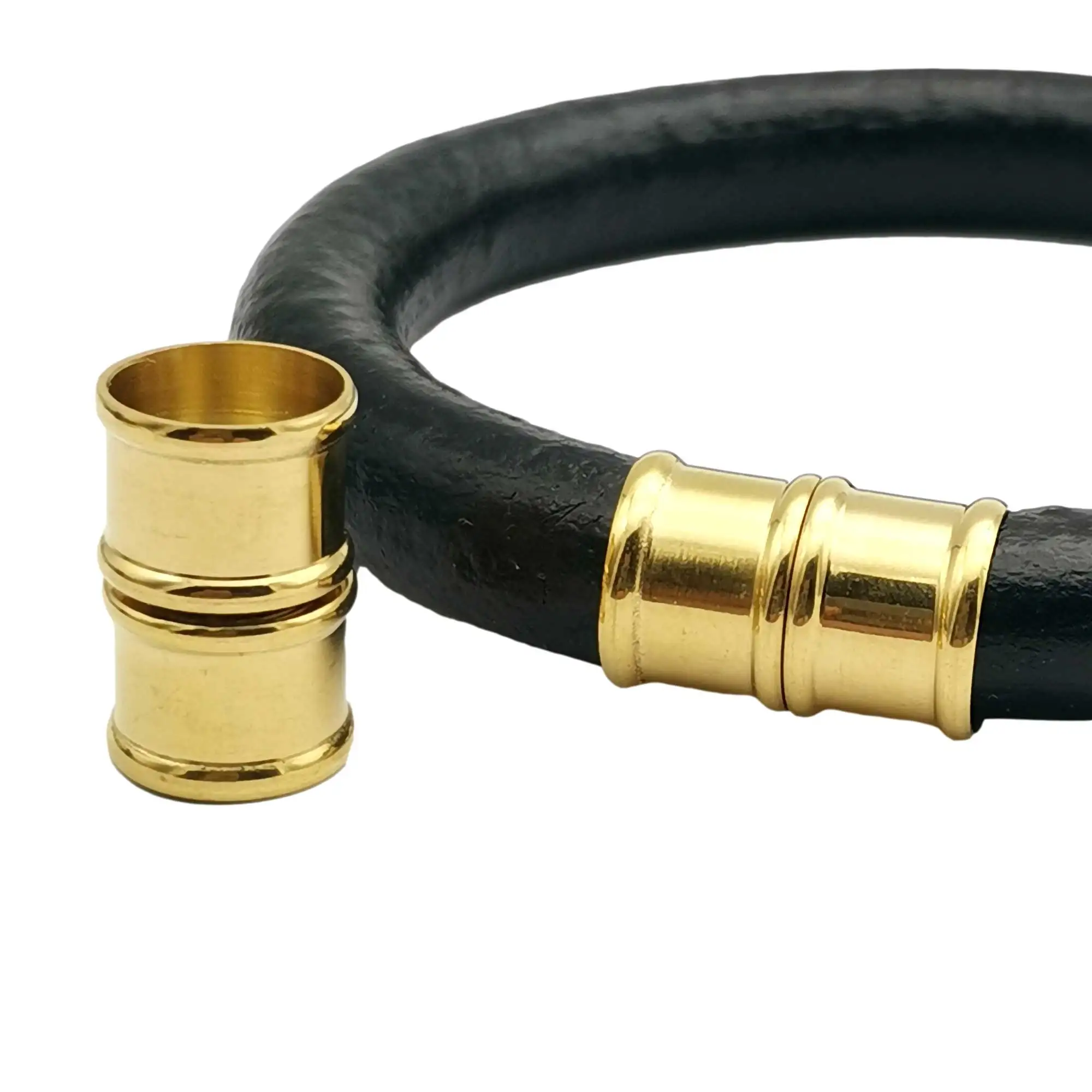 Aaazee 2 Pieces 18K Real Gold Plated 10mm Stainless Steel Magnetic Making Bamboo Shape Clasps and Closure for Bracelet