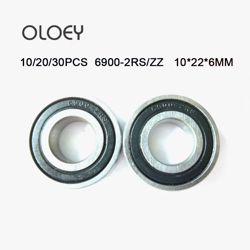 

6900-2RS ZZ Bearing ABEC-1 10x22x6 mm 10/20/40PCS Metric Thin Section 6900 2RS Ball Bearings 6900RS 61900 2RS ZZ High Precision