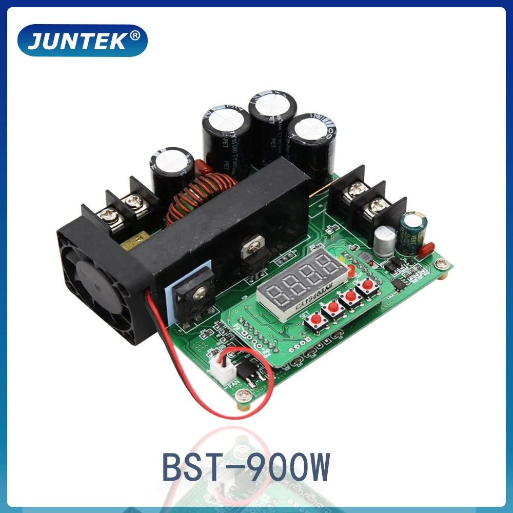 JUNTEK BST900W digital control dc power supply voltage regulator constant current diy boost converter module 0-80V to 10-120V