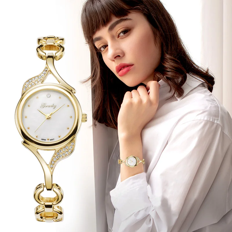 Luxury woman watch gold watch women free shipping  Gift for wife Fashion diamond quartz watches chain wristwatches for ladies