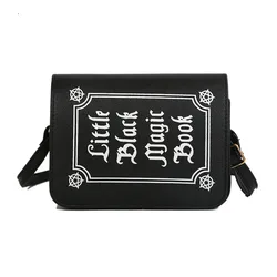 JIEROTYX-Bolso de hombro con estampado de letras para mujer, bandolera pequeña de cuero PU, estilo Punk