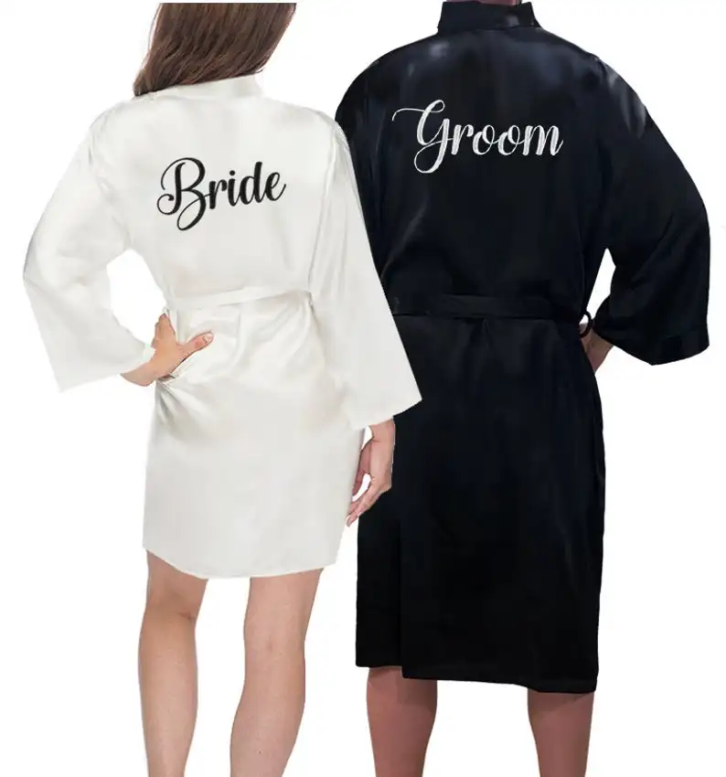 Abiti da sposa e da sposo personalizzati Set monogramma abiti per lui e per lei coppie abiti da sposa abiti da sposa personalizzati abbinati