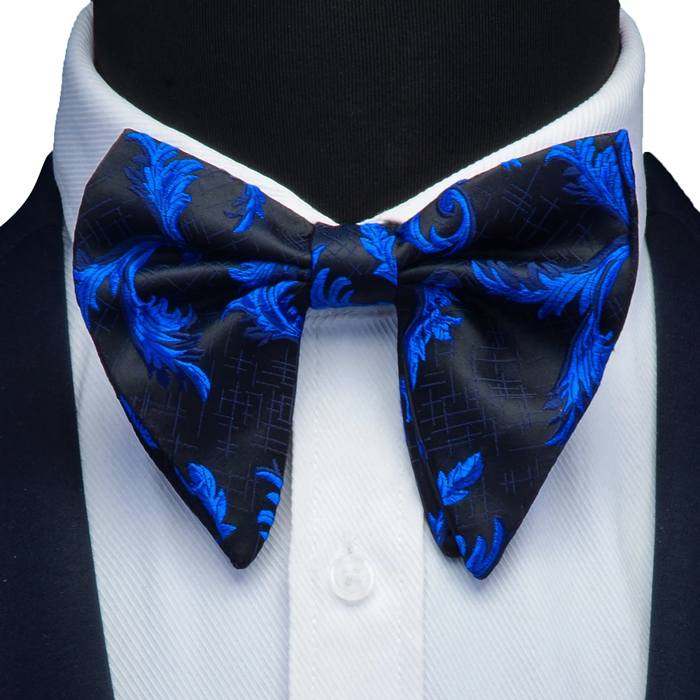 

Ricnais Luxury Silk Big Bowtie Balck Red Floral Jacqard Bow Ties For Mens Women Business Wedding Party Slim Cravat Neck Tie