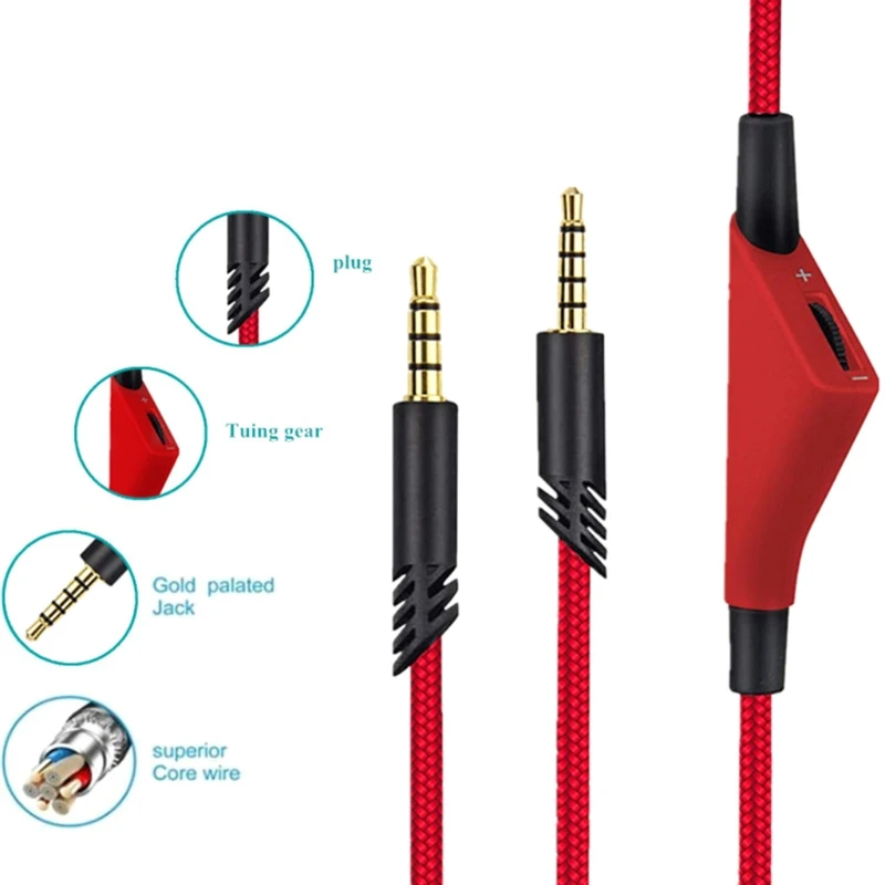 OOTDTY-Cable de extensión de Audio estéreo, repuesto de 2,0 m para auriculares Astro A10, A40, A30 con función de silencio