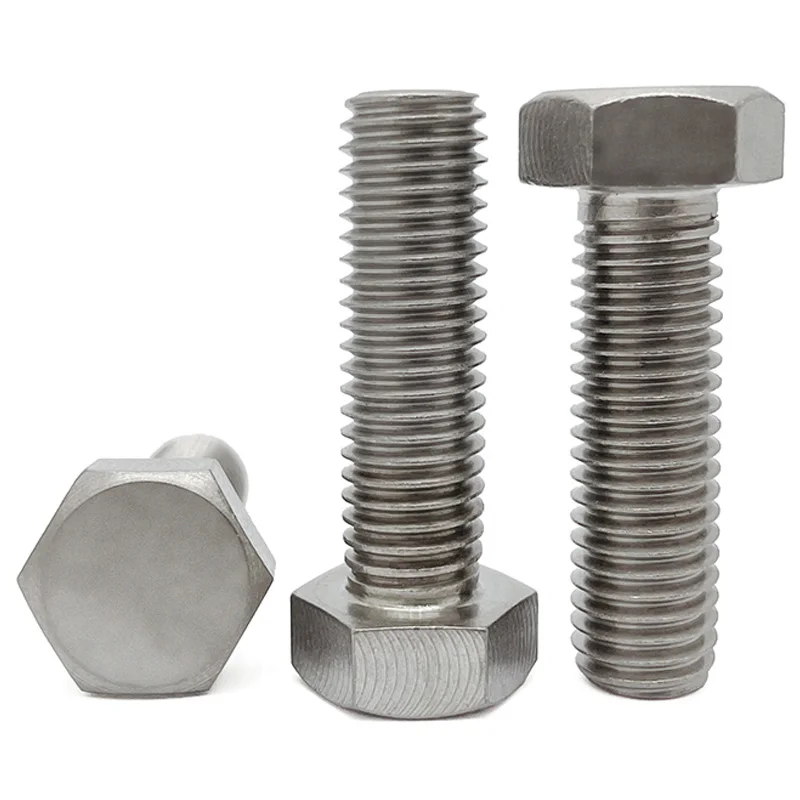 50PCS DIN933 Titanium Hex Head Screw Ti Bolts GR2 Anti Acid Corrosion M5 M6*8/10/15/20/30/40/45/50/55/60/70/80/90/100