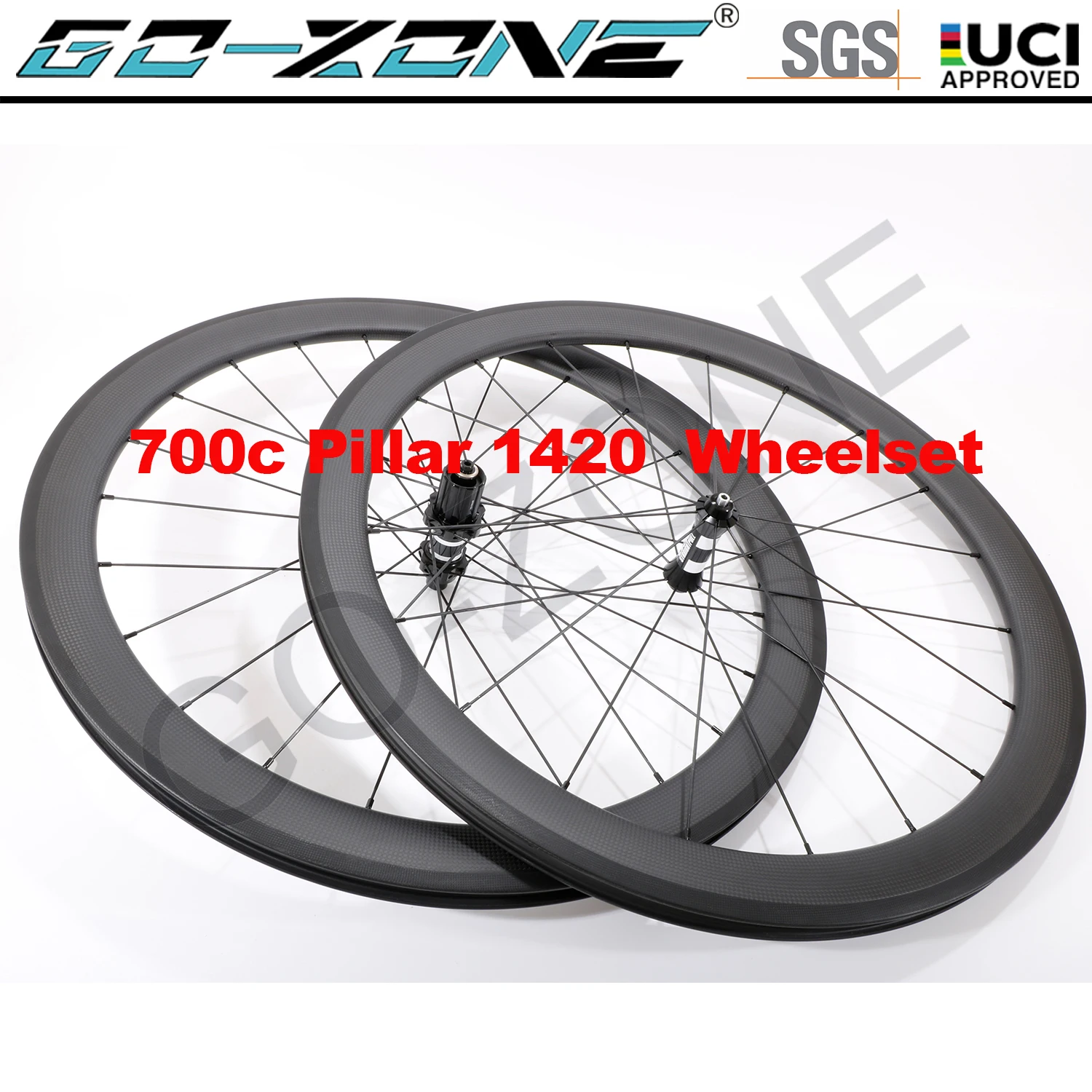 

700c Carbon Wheelset Light Clincher TubelessTubular Rim Brake DT 350 Pillar 1420 Multiple Specification Carbon Road Wheels