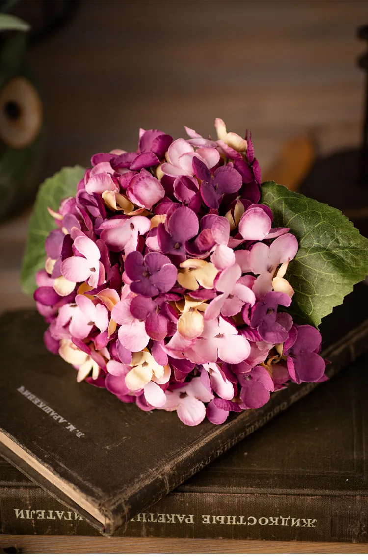 Simulation Flower Retro Hydrangea Wedding Decoration Home Living Room Wall Decoration Photography Props Fake Flowers